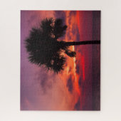 Dramatische palmboom zonsondergang in Naples, Flor Legpuzzel (Verticaal)