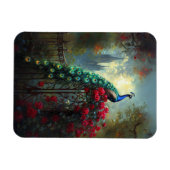 Dramatische Peacock Red Roses Gothic Flexible Magneet (Horizontaal)