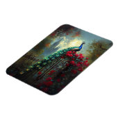 Dramatische Peacock Red Roses Gothic Flexible Magneet (Linkerzijde)