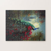 Dramatische Peacock Red Roses Gothic Legpuzzel (Horizontaal)