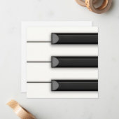 Dramatische Piano Keys Aangepaste Muziek Notitiekaartje (Voorkant / Achterkant in situ)
