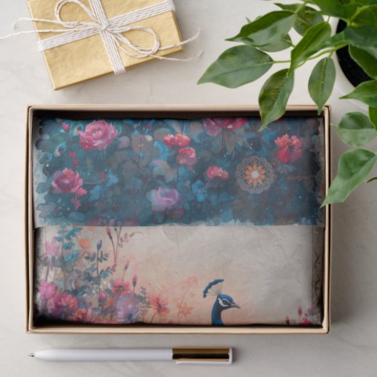 Dramatische Posing Peacock Tissuepapier (Geschenk)