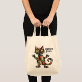 Dramatische poten Grappige zwarte kat kunst tas (Voorkant (product))