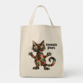 Dramatische poten Grappige zwarte kat kunst tas (Achterkant)