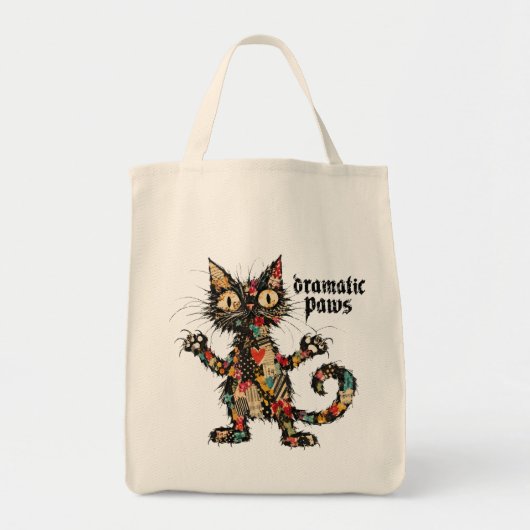 Dramatische poten Grappige zwarte kat kunst tas (Voorkant)