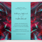 Dramatische rode en zwarte bruiloft drieluik uitnodiging (Binnenkant midden)