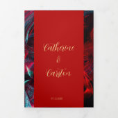 Dramatische rode en zwarte bruiloft drieluik uitnodiging (Cover)