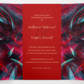 Dramatische rode en zwarte bruiloft drieluik uitnodiging (Binnenkant midden)