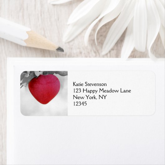 Dramatische rode kever, Apple Etiket (Insitu)