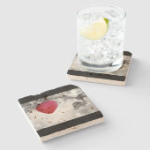 Dramatische rode kever, Apple Stenen Onderzetter (Zijkant)