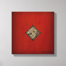 Dramatische rode moderne canvas kunst — Pollock-st