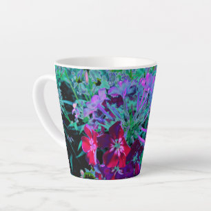 Dramatische rode, Paarse en roze tuinventilator Latte Mok