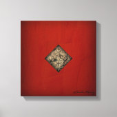 Dramatische rode pollock stijl moderne kunst canvas afdruk (Voorkant)