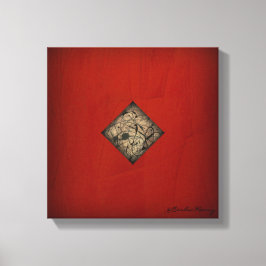 Dramatische rode pollock stijl moderne kunst canvas afdruk