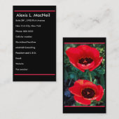 Dramatische rode Tulps-profielkaart Visitekaartje (Voorkant / Achterkant)