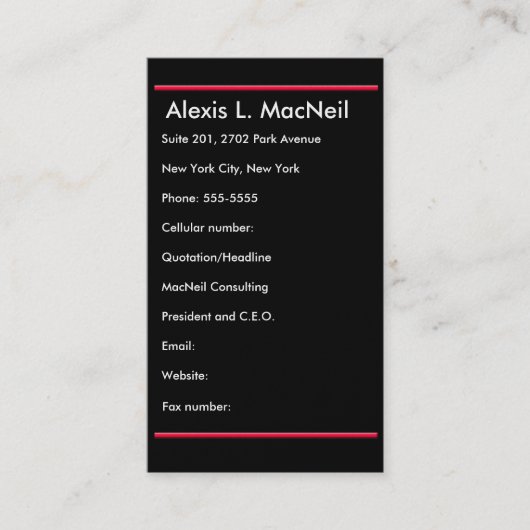 Dramatische rode Tulps-profielkaart Visitekaartje (Voorkant)