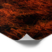 Dramatische rode wintersneeuwloze sneeuwbossen poster (Hoek)