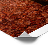 Dramatische rode wintersneeuwloze sneeuwbossen poster (Hoek)