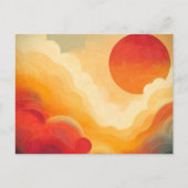 Dramatische rode zon schilderij briefkaart (Voorkant)