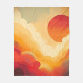 Dramatische rode zon schilderij fleece deken (Voorkant)