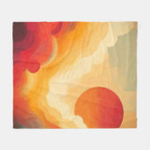 Dramatische rode zon schilderij fleece deken (Voorkant (Horizontaal))