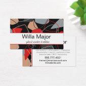 Dramatische rode, zwarte, beige Abstracte ondernem Visitekaartje (Bureau)