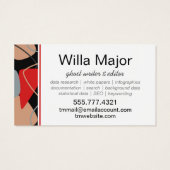 Dramatische rode, zwarte, beige Abstracte ondernem Visitekaartje (Achterkant)