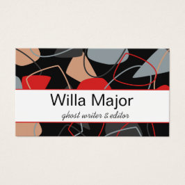 Dramatische rode, zwarte, beige Abstracte ondernem Visitekaartje