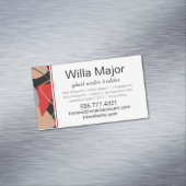 Dramatische rode, zwarte, beige Abstracte schrijve Magnetisch Visitekaartje (Voorbeeld)