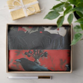 Dramatische Rode Zwarte Bloemen Vogelkooi Pet Deco Tissuepapier (Geschenk)