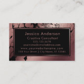 Dramatische Roos Gold en zwarte gemarmerde textuur Visitekaartje (Achterkant)