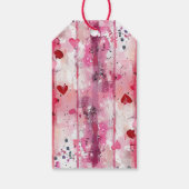 Dramatische roze bloemenharten Valentijn Cadeaulabel (Achterkant)