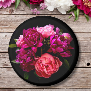 Dramatische Roze En Paarse Pioenrozen Magneet
