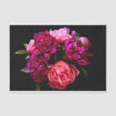 Dramatische Roze En Paarse Pioenrozen Tissuepapier (Voorkant)