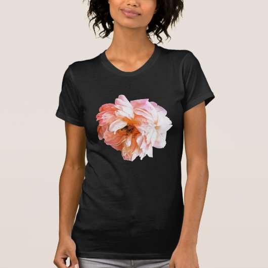 Dramatische roze perzik pioen t-shirt (Voorkant)