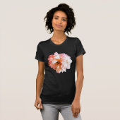 Dramatische roze perzik pioen t-shirt (Voorkant volledig)