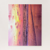 Dramatische roze zon op zee in Napels, Florida Legpuzzel (Verticaal)