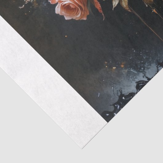 Dramatische rozen in bloei decoupage tissuepapier (Detail)