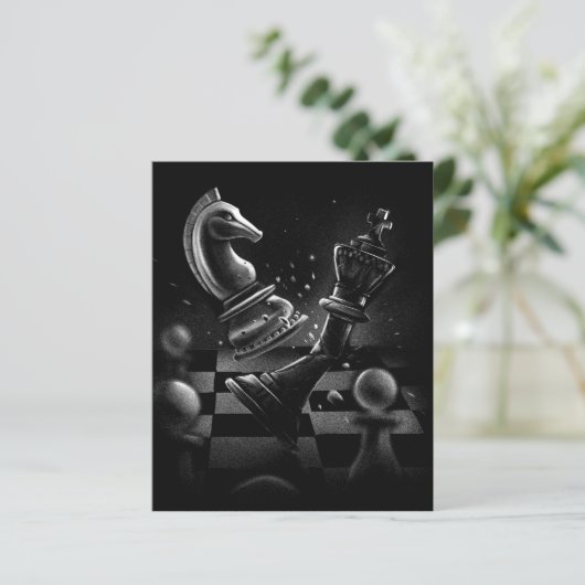 Dramatische schaakstrijd - Ridder vs. Paard (Staand voorkant)