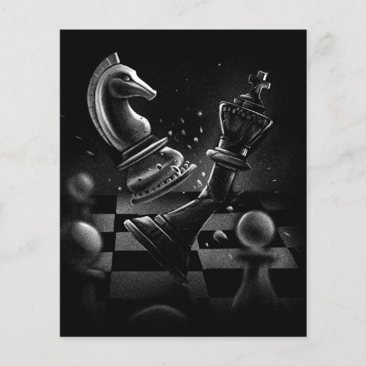 Dramatische schaakstrijd - Ridder vs. Paard (Voorkant)