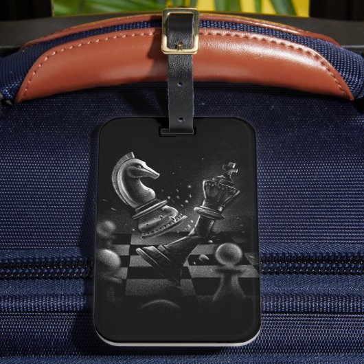 Dramatische schaakstrijd - Ridder vs. Paard Bagagelabel (Voorkant Insitu 2)