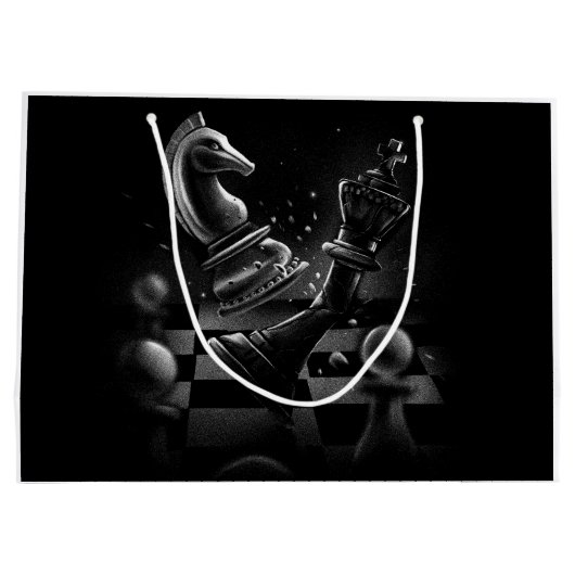 Dramatische schaakstrijd - Ridder vs. Paard Groot Cadeauzakje (Achterkant)