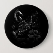 Dramatische schaakstrijd - Ridder vs. Paard Ronde Button 4,0 Cm (Voorkant)