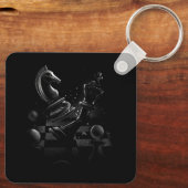 Dramatische schaakstrijd - Ridder vs. Paard Sleutelhanger (Achterkant)