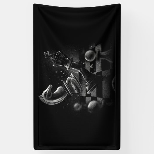 Dramatische schaakstrijd - Ridder vs. Paard Spandoek (Verticaal)