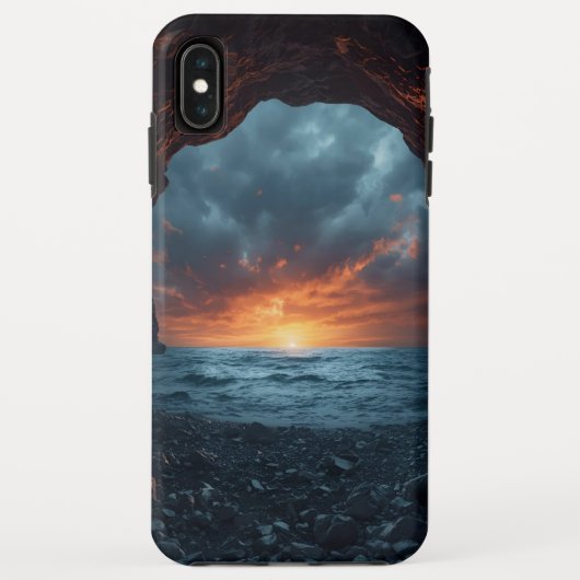 Dramatische Seascape Phone Hoesje - Cave Sunset Ui (Achterkant)