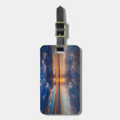 Dramatische seizoenscape, zonsondergang, CA Bagagelabel (Voorkant verticaal)