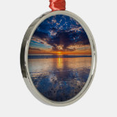 Dramatische seizoenscape, zonsondergang, CA Metalen Ornament (Rechts)