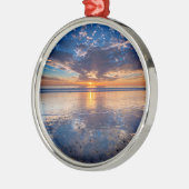 Dramatische seizoenscape, zonsondergang, CA Metalen Ornament (Links)