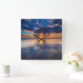 Dramatische seizoenscape, zonsondergang, CA Vierkante Klok (Huis)